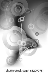 grey background with lines and circles