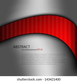 grey background red line curve vector illustration lighting effect graphic paper dimension and overlap metal color for text and message board design infographic