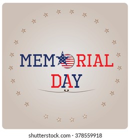 Grey background with text and stars for memorial day