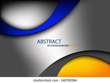 grey background vector illustration blue line orange dimension overlap lighting bright modern graphic for text and message design