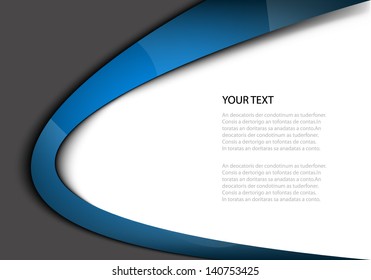 grey background vector illustration and white blue line curve graphic for text and message board for website design