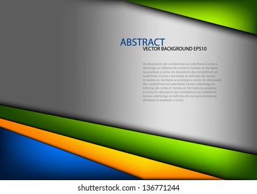 grey background vector message board for text and message design blue green yellow overlap dimension shadow graphic