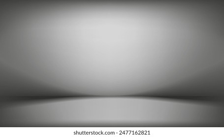 Grey Background Wall Studio Room with Spotlights on floor.Minimal Empty Backdrop Stage Show with neon light for product presentation,3D Display Podium Stand for technology for Black Friday banner