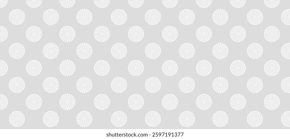 Grey background and white polka dot vector seamless pattern with circles