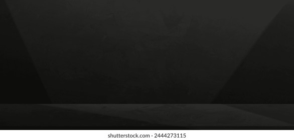 Grey Background,Cement wall textured with light,shadow,Vector Backdrop Empty Black Studio Room Concrete Surface with Cracked pattern.Banner for loft design for product presentation for sale,Promotion