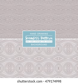 Grey backgrounds with seamless patterns. Ideal for printing onto fabric and paper or scrap booking. Vector illustration