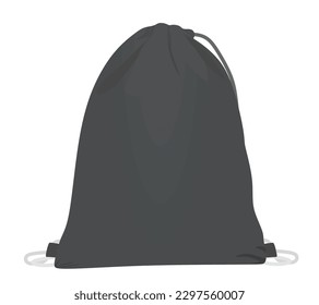 Grey  backpack bag. vector illustration