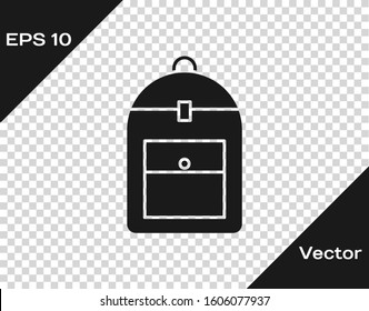 Grey Backpack icon isolated on transparent background.  Vector Illustration