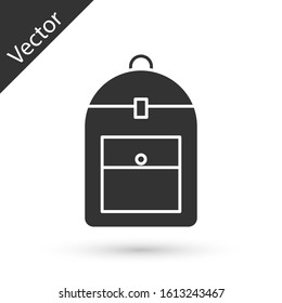 Grey Backpack icon isolated on white background.  Vector Illustration