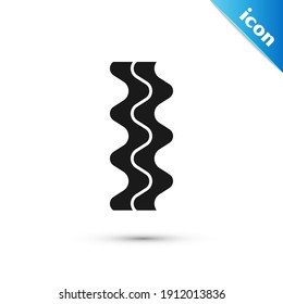 Grey Bacon stripe icon isolated on white background.  Vector