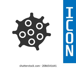 Grey Bacteria icon isolated on white background. Bacteria and germs, microorganism disease causing, cell cancer, microbe, virus, fungi.  Vector