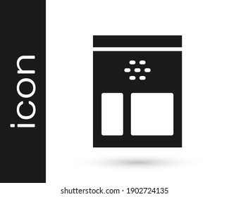 Bolsa gris de granos de café icono aislado en fondo blanco.  Ilustración vectorial