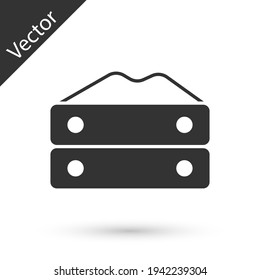 Grey Bag of flour icon isolated on white background. Vector