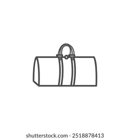 Icono de bolso gris. icono de bolso gris. Ilustración técnica de accesorios de moda.