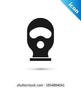 Grey Balaclava icon isolated on white background. A piece of clothing for winter sports or a mask for a criminal or a thief.  Vector