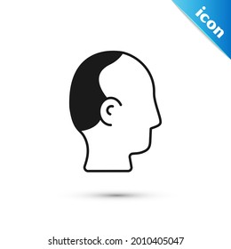 Icono de la baldosa gris aislado en fondo blanco. Alopecia.  Vector
