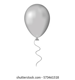 Grey balloon  isolated on a white background