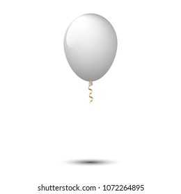 Grey balloon vector illustration.