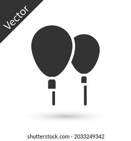 Graue Ballons mit Farbbandsymbol einzeln auf weißem Hintergrund. Frohe Ostern!  Vektorgrafik