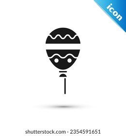 Grey Balloons with ribbon icon isolated on white background. Happy Easter.  Vector Illustration