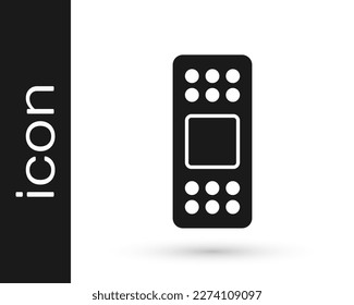 Grey Bandage plaster icon isolated on white background. Medical plaster, adhesive bandage, flexible fabric bandage.  Vector