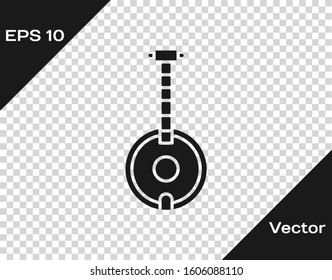 Grey Banjo icon isolated on transparent background. Musical instrument.  Vector Illustration