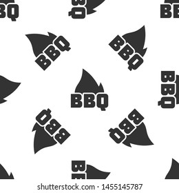 Grey Barbecue fire flame icon isolated seamless pattern on white background. Heat symbol. BBQ grill party. Vector Illustration