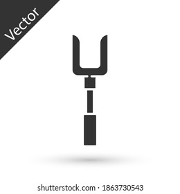 Grey Barbecue fork icon isolated on white background. BBQ fork sign. Barbecue and grill tool. Vector.