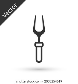 Grey Barbecue fork icon isolated on white background. BBQ fork sign. Barbecue and grill tool.  Vector