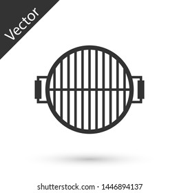 Grey Barbecue Grill Icon Isolated On White Background. Top View Of BBQ Grill. Steel Grid. Vector Illustration