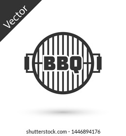 Grey Barbecue grill icon isolated on white background. Top view of BBQ grill. Steel grid. Vector Illustration