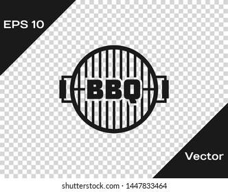Grey Barbecue grill icon isolated on transparent background. Top view of BBQ grill. Steel grid. Vector Illustration