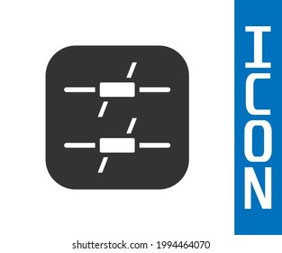 Grey Barbed wire icon isolated on white background.  Vector