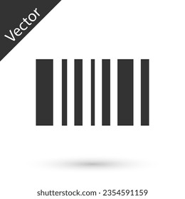Grey Barcode icon isolated on white background.  Vector Illustration