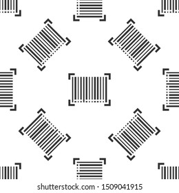 Grey Barcode icon isolated seamless pattern on white background.  Vector Illustration