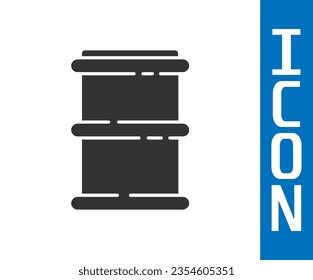 Grey Barrel icon isolated on white background.  Vector Illustration