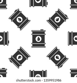 Grey Barrel oil icon isolated seamless pattern on white background. Vector Illustration