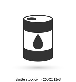 Grey Barrel oil icon isolated on white background.  Vector