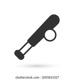Grey Baseball bat with ball icon isolated on white background.  Vector