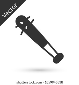 Grey Baseball bat with nails icon isolated on white background. Violent weapon. Vector.
