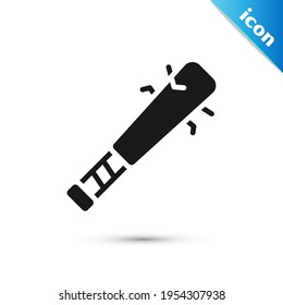 Grey Baseball bat with nails icon isolated on white background. Violent weapon.  Vector
