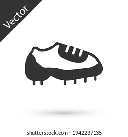 Grey Baseball boot icon isolated on white background. Vector