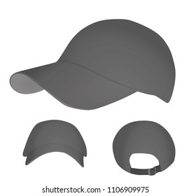 Grey baseball cap. vector illustration