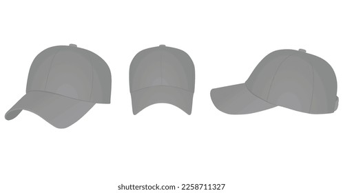 Gorra de béisbol gris. ilustración vectorial