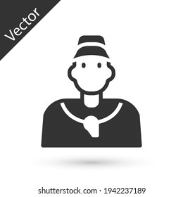 Grey Baseball coach icon isolated on white background. Vector