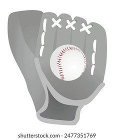 Grey baseball glove. vector illustration