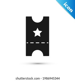 Graues Baseball-Ticket-Symbol einzeln auf weißem Hintergrund.  Vektorgrafik