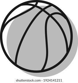 Grey basket ball, illustration, vector on white background.