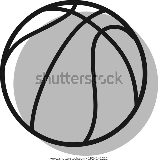 Grey basket ball, illustration, vector on\
white background.