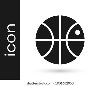 Grey Basketball ball icon isolated on white background. Sport symbol.  Vector Illustration